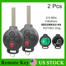 2 Replacement for 2008-2015 Smart ForTwo Remote Entry Car Key Fob KR55WK45144