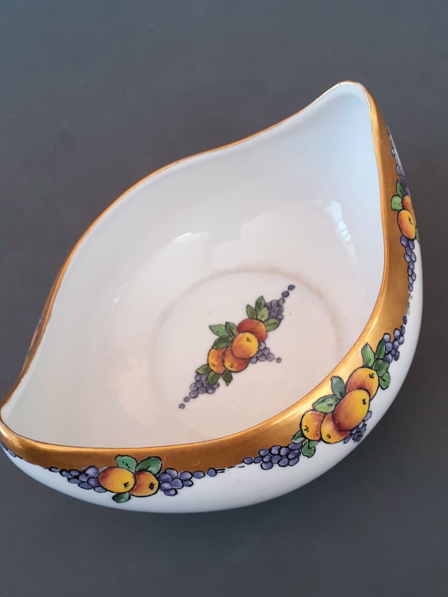 Antique Hutschenreuther Bavaria hand painted porcelain dish, artist signed