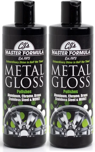 CJs Master Formula Metal Gloss 2 Bottle Kit Auto Chrome Metal Aluminum Polish