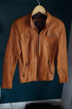 Women’s Joseph Paul 100%leather Moto Jacket Size L Honey