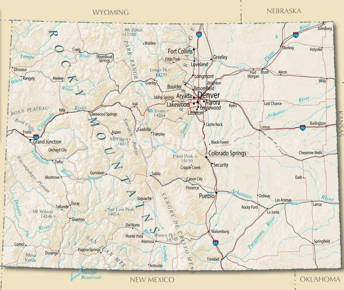 Colorado State Road Map