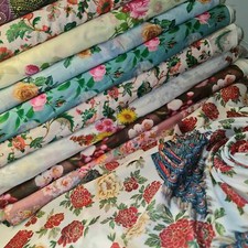 Floral Polycotton Lawn Material Digital Soft Craft Dress Fabric 44" By The Meter