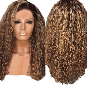 1 X Women Fashion Afro Long Kinky Curly Hair Brown Wavy Wigs Sexy