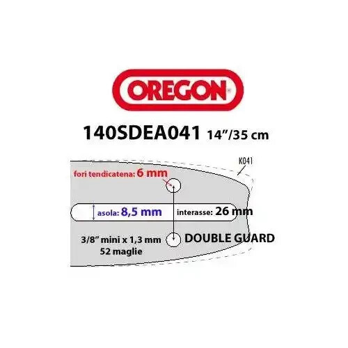 14"" Oregon Guide Bar 140SDEA041 - Replaces McCulloch BRO078 BR0078 Chainsaw Bar - Image 3