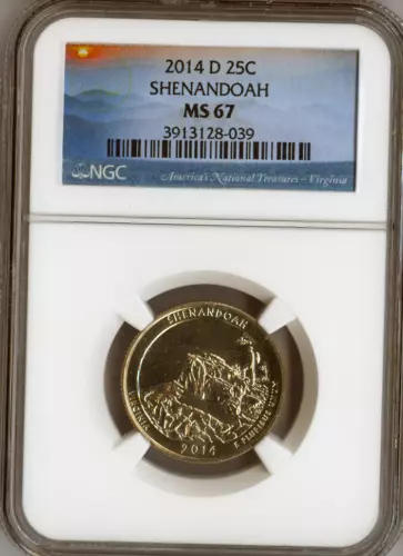 2014-D Shenandoah Quarter NGC MS67 Quality 