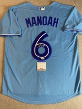 TORONTO BLUE JAYS- ALEK MANOAH AUTOGRAPH #6 NIKE JERSEY PSA AM76579
