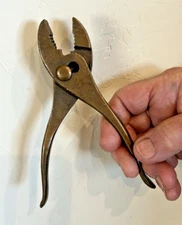 Vtg Berylco Tools 6 1/2" Non-Sparking Slip Joint Pliers P-102 Beryllium Brass