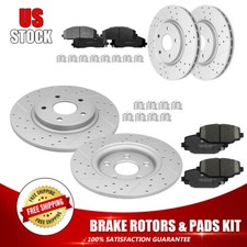 330mm Front+328mm Rear Brake Rotors+Ceramic Pads for Dodge Journey w/Dual Piston