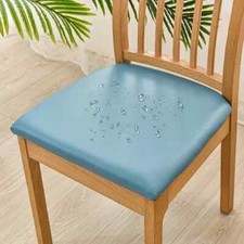 Chair Cushion Waterproof PU Leather Square Cover Kitchen Dining Seat Slipcovers