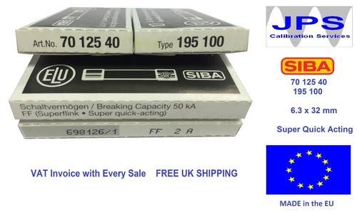 SIBA 70 125 40 Fuse 6.3x32mm Super Fast Acting -Pick Your Rating- type FF Pk5/10 - Picture 30 of 52