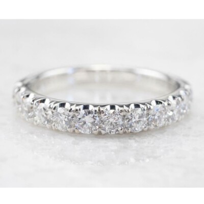 Bague Alliance Homme - Diamants Simulés 5ct - Argent 925 Or Blanc - Taille 7 à 10 - Neuf
