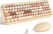 MOFII Keyboard Mouse Set Wireless 2.4G Typewriter Colorful Sweet Chocolate NIB