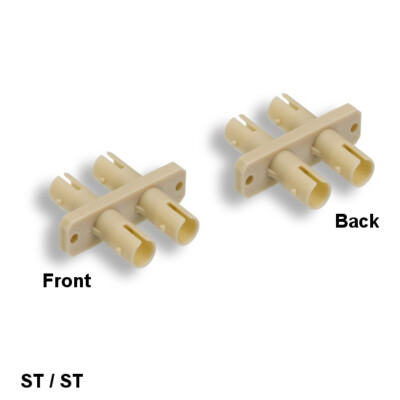 [x10] Kentek ST to ST Fiber Optic Adaptor Duplex Multi-Mode Flange Mount Style