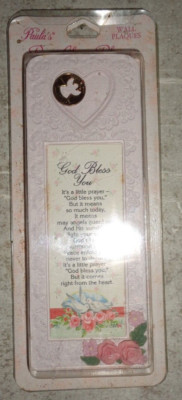 Darling Paula s Penny Charm Resin Plaque  God Bless You 