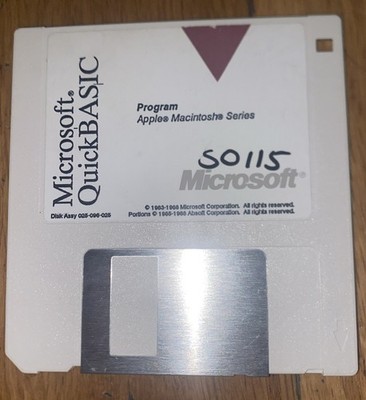 Vintage Microsoft QuickBASIC for Apple Macintosh Disk  Program 1988