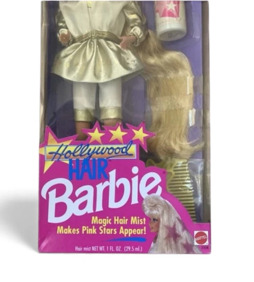 Barbie 2308 vintage Hollywood Hair con niebla mágica para el cabello, Mattel 1992 NRFB nueva en caja original Foto 3 de 4