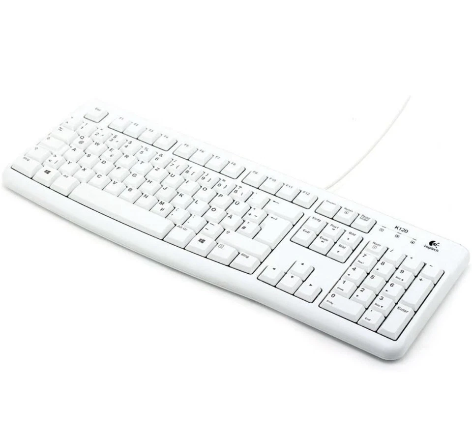 Logitech K120 Wired Business Keyboard, QWERTZ German Layout - White - Image 2 of 2