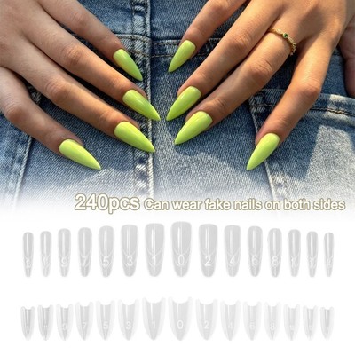 240 Stück Sandwich-Nagelformen in Mandelform für den professionellen Einsatz in Nagelstudios