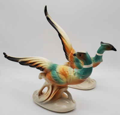 Vintage Royal Copley Ring-Necked Pheasant Statues 9