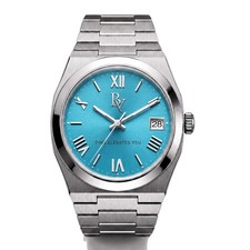 Reloj Hombre BALVÉRAND Esfera Turquesa Automático Plateado Acero Inoxidable 40mm