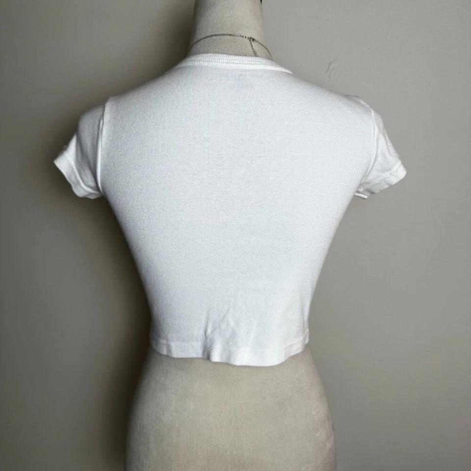 Brandy Melville Y2K Cat Graphic Baby Tee | Cropped Top S | Ashlyn Kitten Top - Image 2 of 4