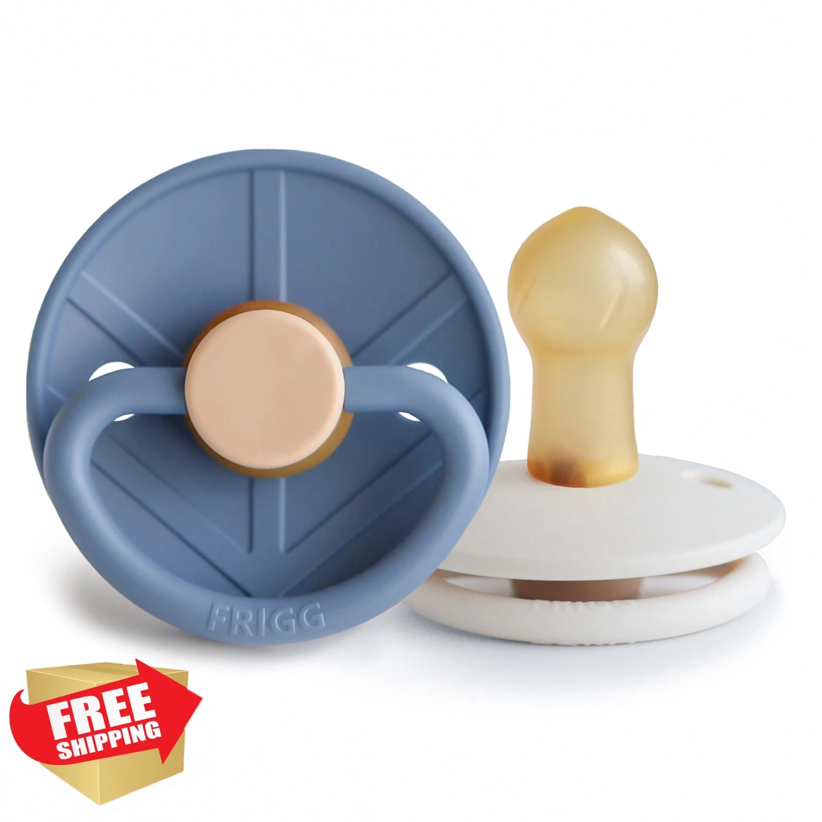 FRIGG Little Viking Pacifier 2-Pack Ocean View/Cream 0-6 Months