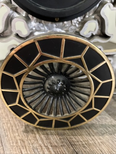 Vintage MCM Elephant And Cart Gold Quartz Clock Manix 3D Self Standing - Picture 9 of 14