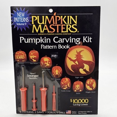 1998 Pumpkin Masters Halloween Carving Kit Pattern Book Volume 9 USA VTG SEALED