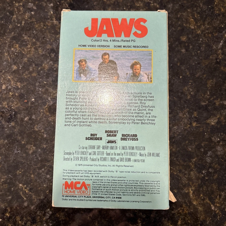 2x Jaws VHS 1983 MCA Home Video Early Print & Sealed Widescreen Edition - Image 2 of 4