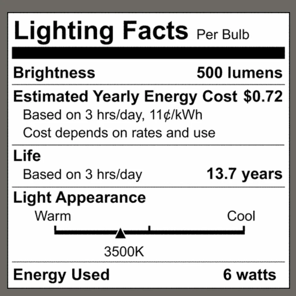 SATCO S12483 - 6 Watt G25 LED White Globe Light Bulb - 3500K - 120V (6 Pack) - Image 4 of 4