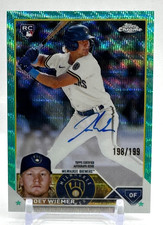 JOEY WIEMER 2023 TOPPS CHROME RC #RAJW SIGNED AUTOGRAPH  AUTO AQUA WAVE /199