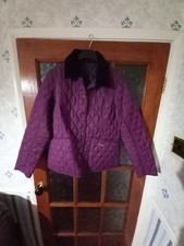 Barbour Women's Quilted Jacket Purple, Size UK14