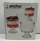 Anchor Hocking 10 oz Mini Trifle Dessert Sherbet Footed Bowls – Set of 4 – NOS