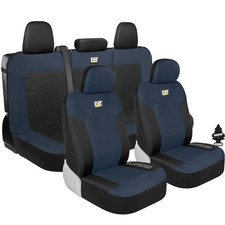 Caterpillar Heavy Duty Mesh Seat Cover Set Black Blue Universal Fit For Hyundai