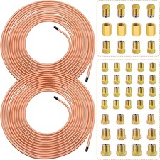 2Sets 25Ft. 3/16" Brake Line Tubing Kit with Brake Line Fittings Includes 32Pcs
