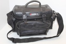 AMBICO Black Camera Bag Shoulder Strap Carry Handle Padded Dividers Vintage