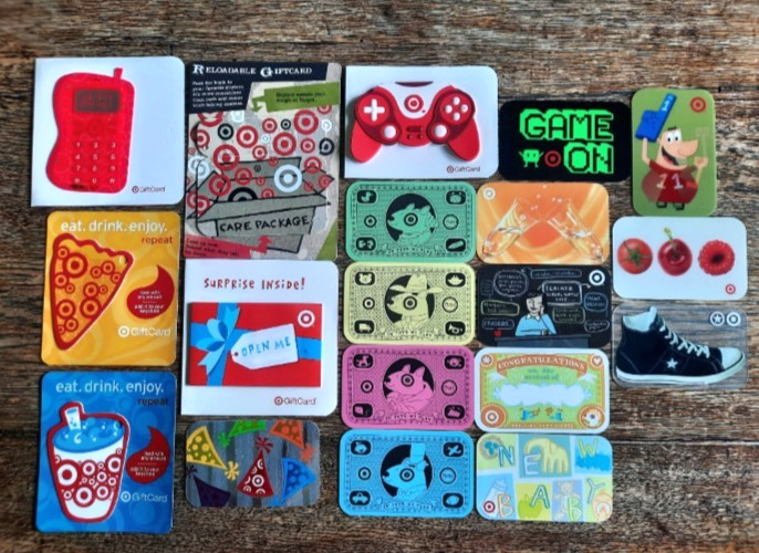 19 TARGET GIFT CARDS 2005-2008 No Value Lenticular/Die Cut/Foam/Clear/Write-On