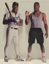 (2) Bo Jackson Cardboard Cutouts (19") Double Sided Nike Store Display Bo Knows