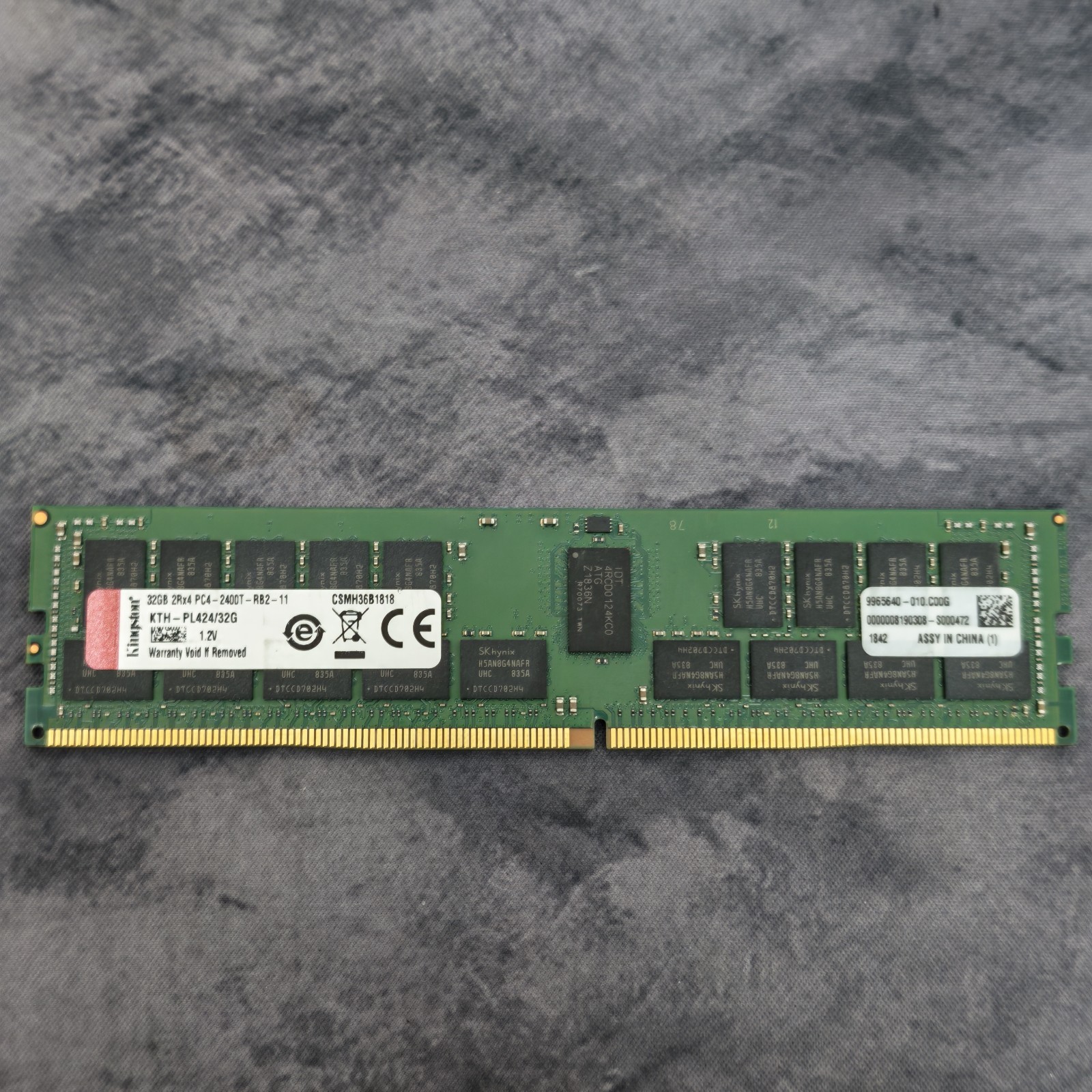Kingston 32GB DDR4 ECC Registered RDIMM PC4-2400T 2400MHz 2Rx4 KTH-PL424/32G