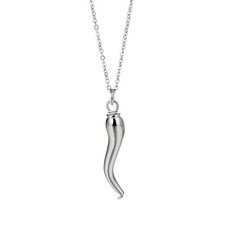Italian Horn Necklace 14K Gold Plated Cornicello Lucky Protection Amulet Pendant