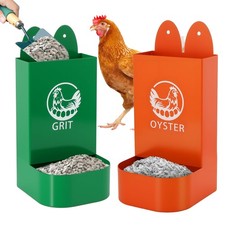 US Patent Pending 2 Pack Chicken Oyster Shell and Grit Feeder for Hens   Heav...