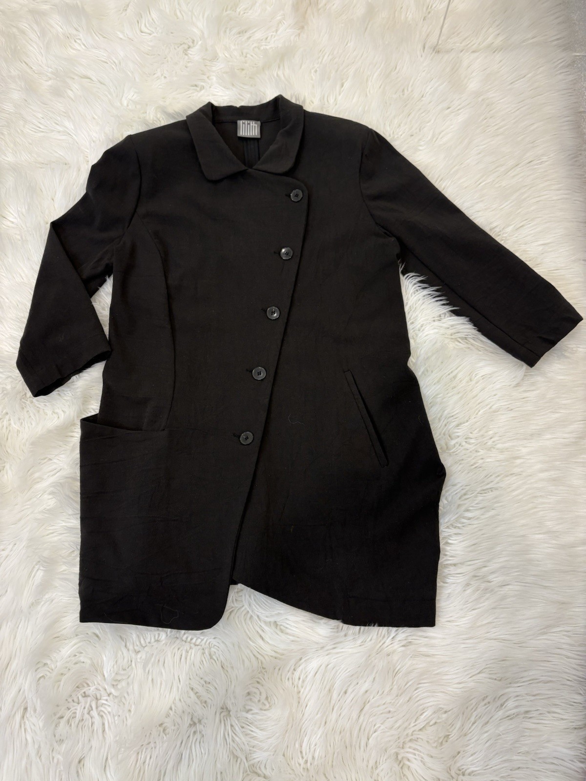 Lilith Asymmetrical Button Pockets Jacket Women B… - image 1