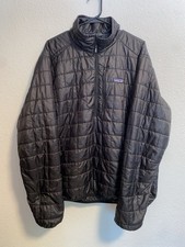 Patagonia Nano Puff 1/4 Zip Jacket Men's XL Black Pullover Puffer Outdoor