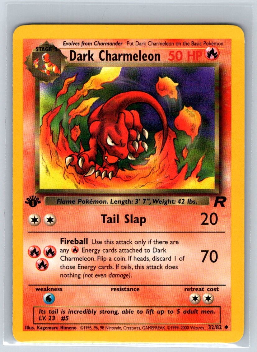Dark Charmeleon 32/82 Uncommon Team Rocket Pokemon 1st Edition Near Mint