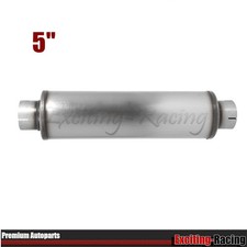 5 Inlet Outlet Stainless Steel Diesel Muffler 24 Body Straight Through Silver 5 Inlet Outlet Stainless Steel Diesel Muffler 24 Body Straight Through Silver