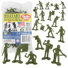TimMee Processed Plastic Army Men Mechanics OD Green Tim Mee Toy Soldier Figures