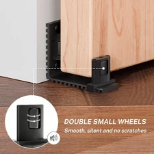 Black Door Floor Rails Suitable for Sliding Barn Doors, Stable and Adjustable