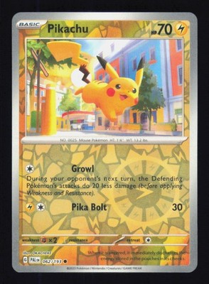 Pikachu 062/193 Reverse Holo Paldea Evolved Pokemon Near Mint