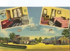 Rock Village Court on 65 and 66, Springfield, Mo. Missouri Route 66 Postcard