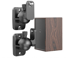 Adjustable Satellite Speaker Pair Wall Mount Kit Turn & Tilt Black